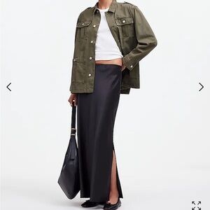 Madewell satin maxi slip skirt